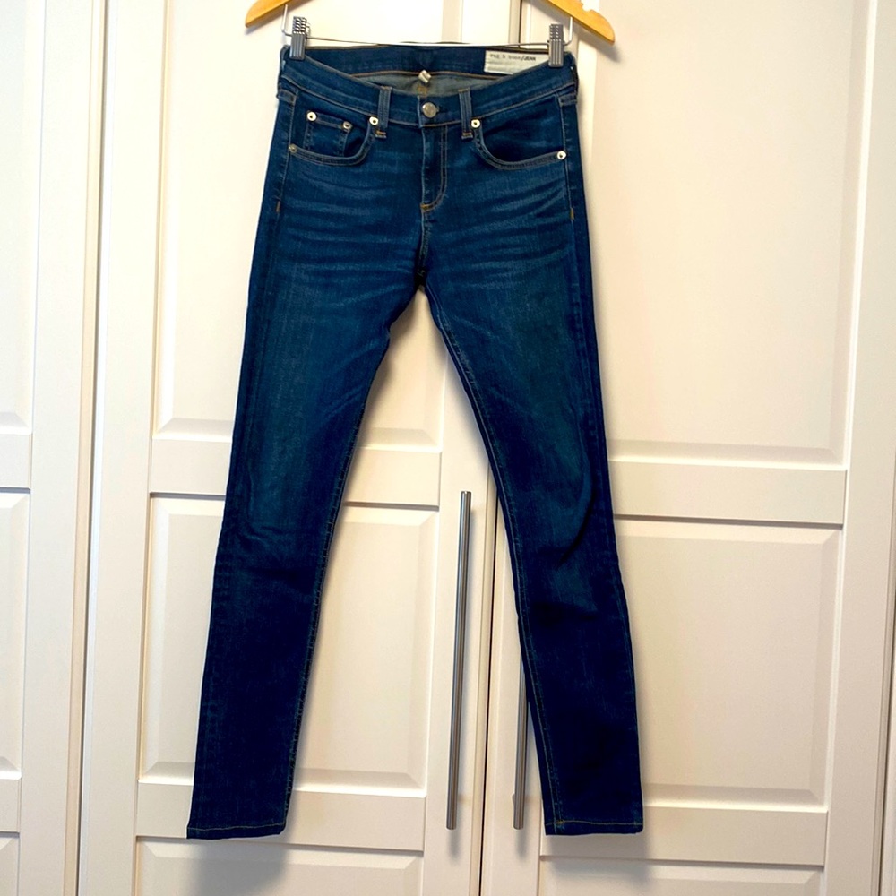 Rag and bone low rise medium wash skinny jeans
